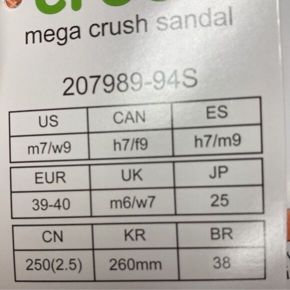 Crocs Mega Crush Sandal Size 9 White Pink Purple Platform - Picture 10 of 11